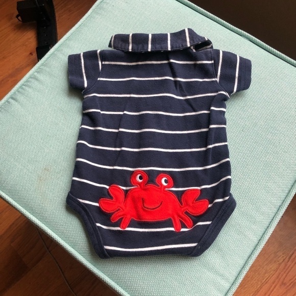 Carter’s Nautical Striped Crab One-Piece Size 3M - Picture 1 of 4
